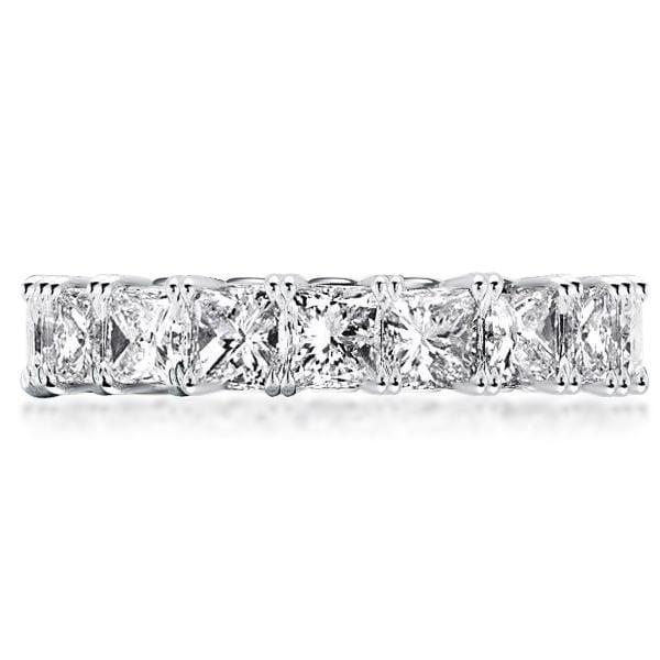 Classic Princess Cut Wedding Band in Rhodium-Plated Sterling Silver