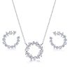 Sapphire Mixed Shape Pendant Necklace & Earrings Set - 925 Sterling Silver