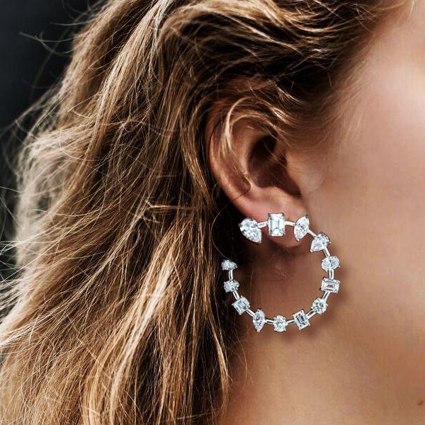 Sapphire Mixed Shape Pendant Necklace & Earrings Set - 925 Sterling Silver
