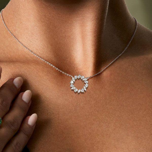 Sapphire Mixed Shape Pendant Necklace & Earrings Set - 925 Sterling Silver