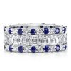Double Stacked Sterling Silver Wedding Band - 10.60 CT. TW. Simulated Diamonds
