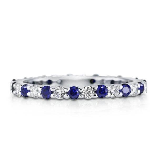Double Stacked Sterling Silver Wedding Band - 10.60 CT. TW. Simulated Diamonds