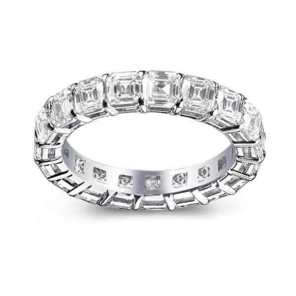 Double Stacked Sterling Silver Wedding Band - 10.60 CT. TW. Simulated Diamonds