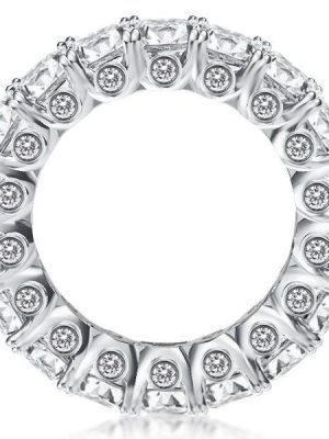 Princess Cut Sterling Silver Wedding Band - 9.00 CT. TW.