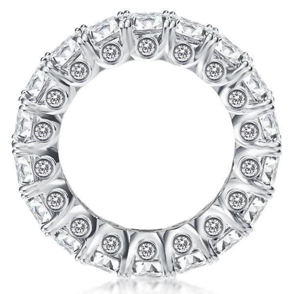 Princess Cut Sterling Silver Wedding Band - 9.00 CT. TW.