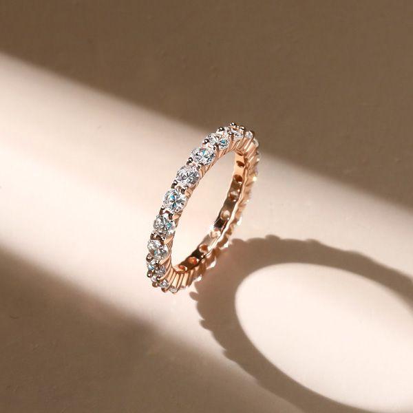 Rose Gold Diamond Wedding Band - 2.20 CT. TW., 18K Rose Gold Plated Sterling Silver