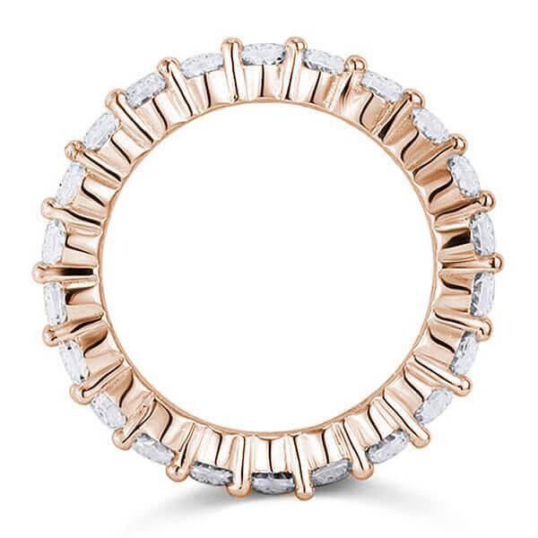 Rose Gold Diamond Wedding Band - 2.20 CT. TW., 18K Rose Gold Plated Sterling Silver