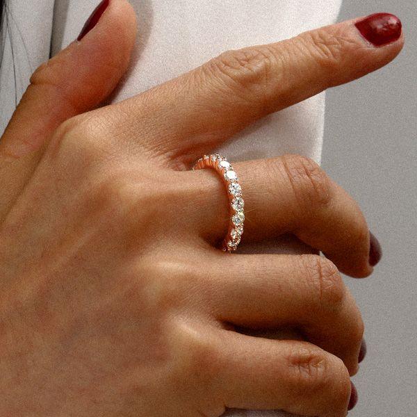 Rose Gold Diamond Wedding Band - 2.20 CT. TW., 18K Rose Gold Plated Sterling Silver
