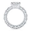 Cushion Cut Eternity Engagement Ring in Rhodium-Plated Sterling Silver