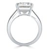 Emerald & Baguette Cut Sterling Silver Engagement Ring - Online Sale