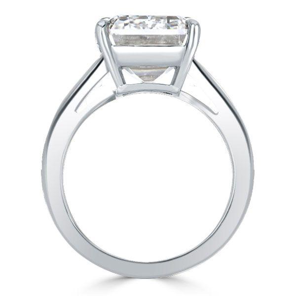Emerald & Baguette Cut Sterling Silver Engagement Ring - Online Sale