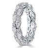 Pear Shaped Cubic Zirconia Eternity Band - Sterling Silver Multi-Row Ring