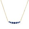 Dainty Blue Round Cut Sterling Silver Pendant Necklace - 17-22 Inch Chain
