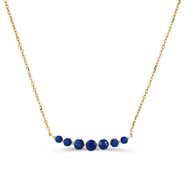 Dainty Blue Round Cut Sterling Silver Pendant Necklace - 17-22 Inch Chain