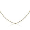 White Sapphire Half Linear Baguette Tennis Necklace in Rhodium-Plated Sterling Silver
