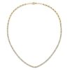 White Sapphire Half Linear Baguette Tennis Necklace in Rhodium-Plated Sterling Silver