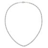 White Sapphire Half Linear Baguette Tennis Necklace in Rhodium-Plated Sterling Silver