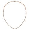 White Sapphire Half Linear Baguette Tennis Necklace in Rhodium-Plated Sterling Silver