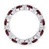 Eternity Thin Baguette Garnet Wedding Band in 925 Sterling Silver
