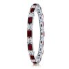 Eternity Thin Baguette Garnet Wedding Band in 925 Sterling Silver