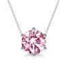 Pink Stone Sterling Silver Chain Necklace - Adjustable Lengths