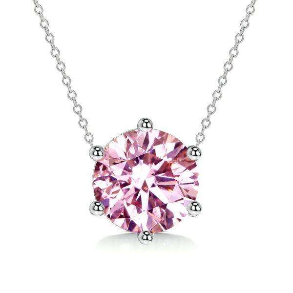 Pink Stone Sterling Silver Chain Necklace - Adjustable Lengths