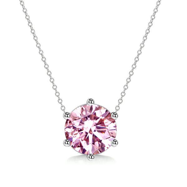 Pink Stone Sterling Silver Chain Necklace - Adjustable Lengths