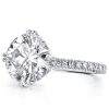 Round Created White Sapphire Engagement Ring in Sterling Silver - Double Prong Setting