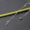Peridot Pendant Necklace for Women - Sterling Silver Round Solitaire