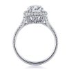 Sterling Silver Sapphire Halo Engagement and Wedding Ring Set, Split Shank Bridal Set