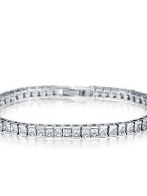 White Sapphire Tennis Bracelet - Sterling Silver, 5.5 CT TW