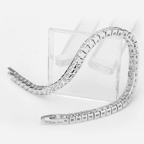 White Sapphire Tennis Bracelet - Sterling Silver, 5.5 CT TW