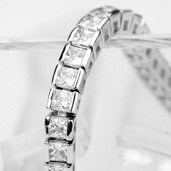 White Sapphire Tennis Bracelet - Sterling Silver, 5.5 CT TW