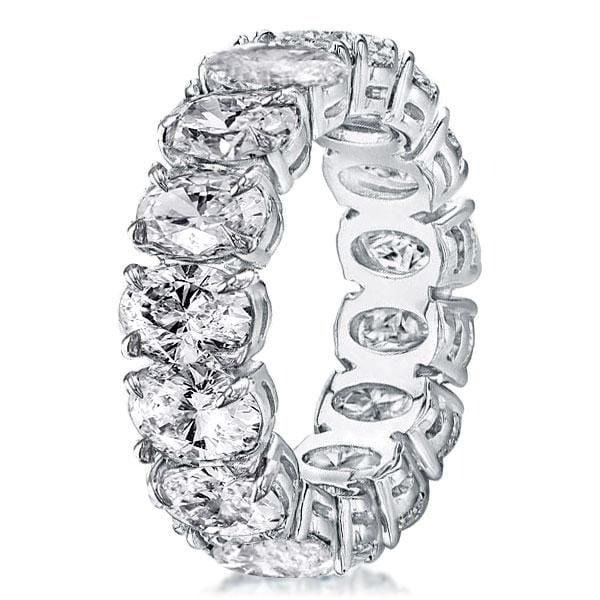 Classic Split Prong Oval Eternity Wedding Band in 925 Sterling Silver