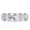 Classic Split Prong Oval Eternity Wedding Band in 925 Sterling Silver