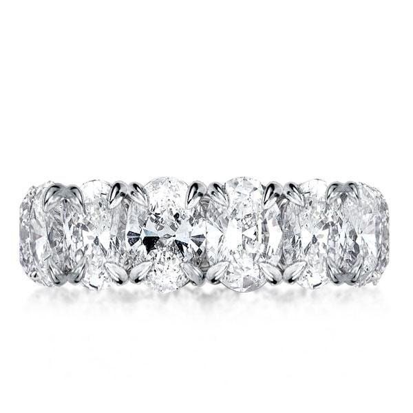 Classic Split Prong Oval Eternity Wedding Band in 925 Sterling Silver