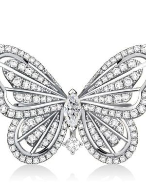 Dancing Butterfly Engagement Ring | White Sapphire | 925 Sterling Silver