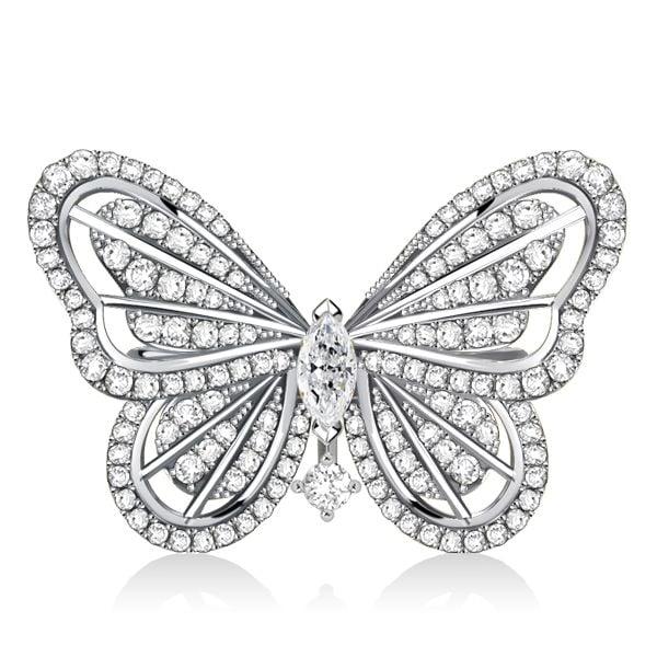 Dancing Butterfly Engagement Ring | White Sapphire | 925 Sterling Silver