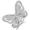 Dancing Butterfly Engagement Ring | White Sapphire | 925 Sterling Silver