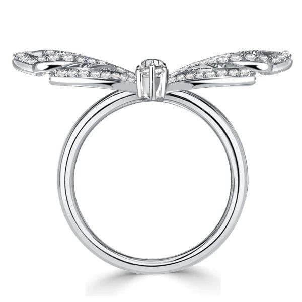 Dancing Butterfly Engagement Ring | White Sapphire | 925 Sterling Silver