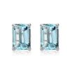 Sterling Silver Emerald Cut Stud Earrings for Women, 5.00 CT. TW.