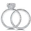Classic Three-Quarters Round & Pear Cut Bridal Jewelry Set in Sterling Silver