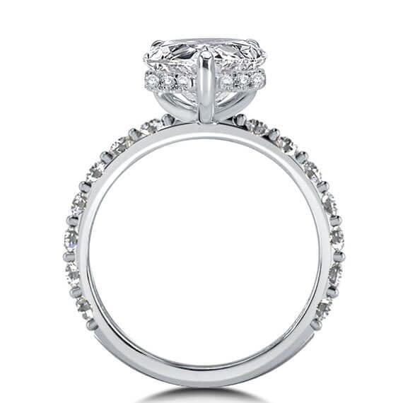 Classic Three-Quarters Round & Pear Cut Bridal Jewelry Set in Sterling Silver