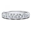 5 Stone Created White Sapphire Anniversary Band - Sterling Silver Wedding Ring