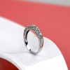 5 Stone Created White Sapphire Anniversary Band - Sterling Silver Wedding Ring