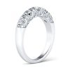 5 Stone Created White Sapphire Anniversary Band - Sterling Silver Wedding Ring
