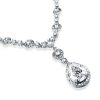 Fashion Halo Pear & Round Pendant Necklace in 925 Sterling Silver