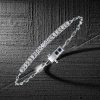 White Sapphire Paperclip Link Tennis Bracelet - Sterling Silver