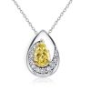 925 Sterling Silver Pear Cut Yellow Topaz Swirl Pendant Necklace for Women