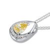 925 Sterling Silver Pear Cut Yellow Topaz Swirl Pendant Necklace for Women